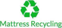 a recycling symbol with the  words mattress recycling