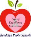 an apple with the words, equality, excellence, innovations- Randolph Public Schools