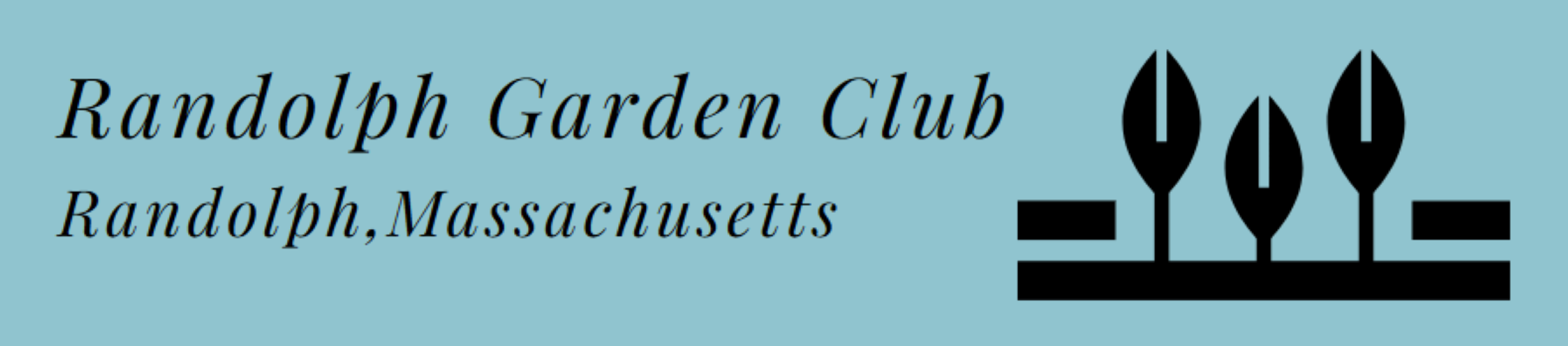 Randolph Garden Club with black stick figures of plants